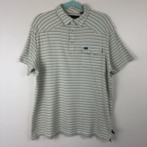 Men’s Howler Bros Ranchero Jacquard Polo Western Pearl Snap Geometric Stripe XL
